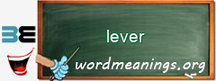 WordMeaning blackboard for lever